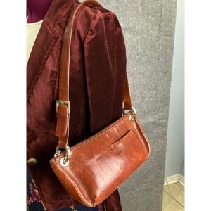 Hobo International Leather Shoulder Bag Brown Cognac Vintage Y2K Purse